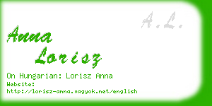 anna lorisz business card